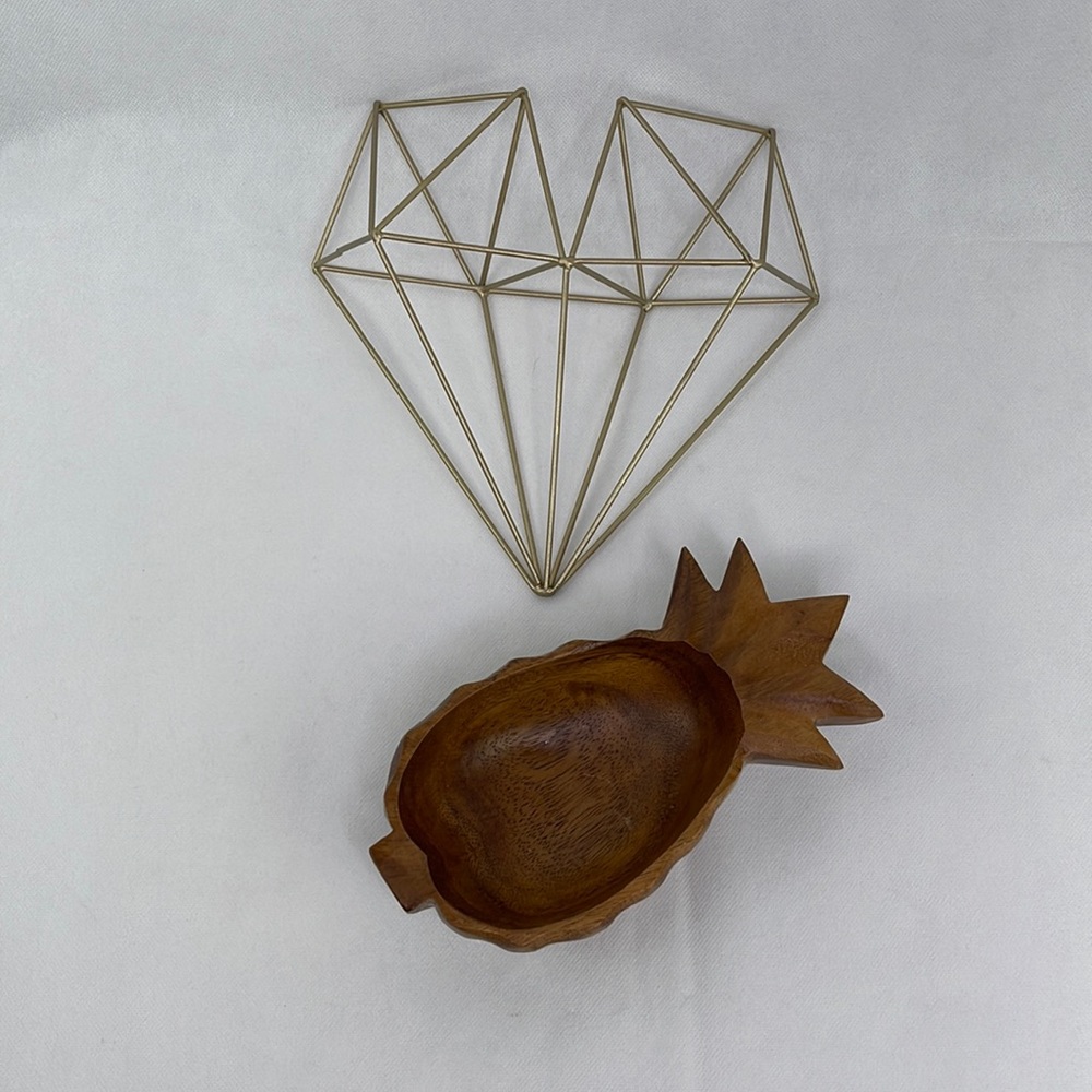 Hand Carved Wood Pineapple Dish
